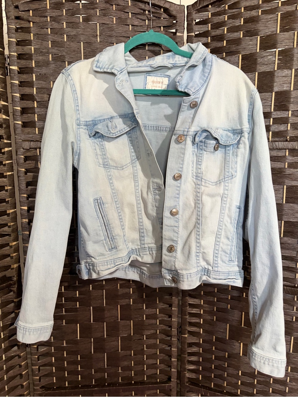 Forever 21 Light Wash Denim Jean Jacket